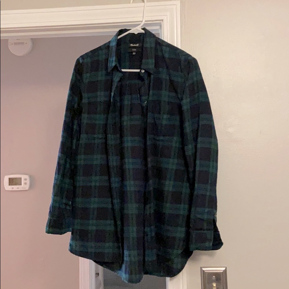 Madewell flannel popover shirt classic size S